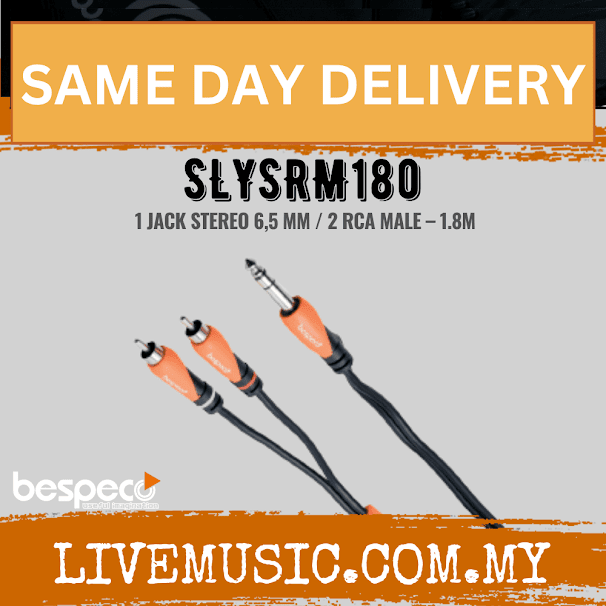 Bespeco SLYSRM180 INTERLINK Cable - 2 x Jack mono / 2 x RCA Male ( SLYSRM 180 / SLYSRM-180 )