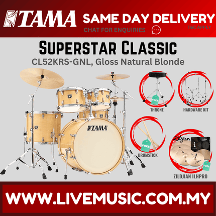 Tama Superstar Classic CL52KRS 5-Piece With Zildjian ILHPRO Cymbal Set - ( CL-52KRS )