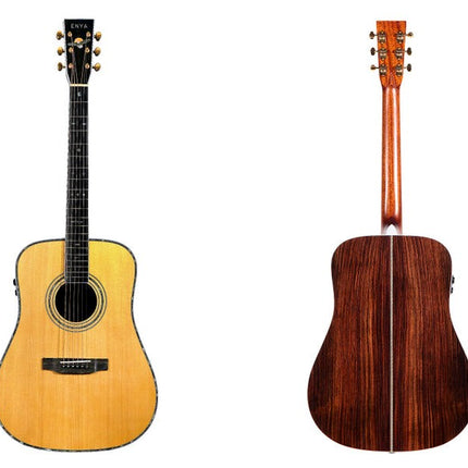 Enya T10S-De 41" Tribute Series Sitka Spruce Solid Top Dreadnought Acoustic Guitar EQ With Hardcase (T10S DE/T10SDE)