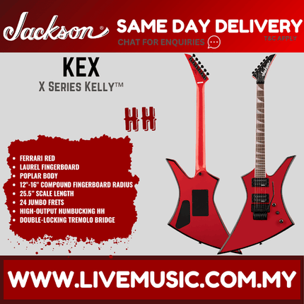 Jackson X Series Kelly KEX Electric Guitar, Ferrari Red
