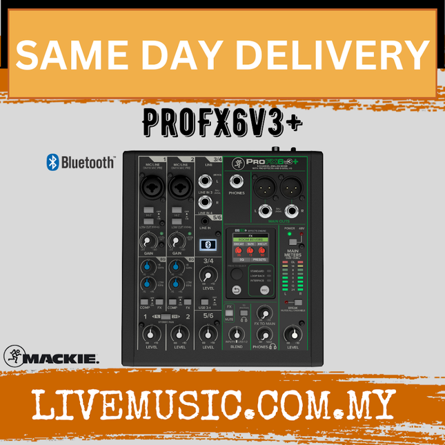 Mackie PROFX6V3+ 6-channel Professional Analog Mixer With USB (Pro FX 6V3+ / PROFX6V3 )