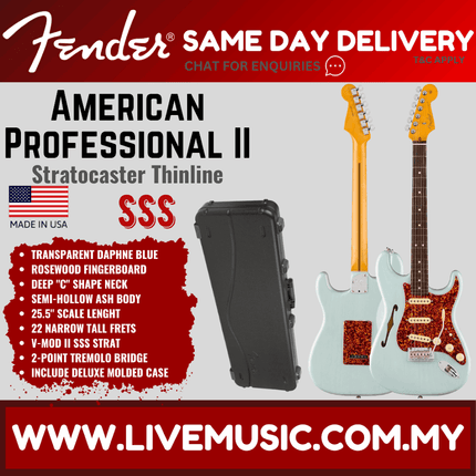 Fender Ltd American Professional II Stratocaster Thinline Electric Guitar