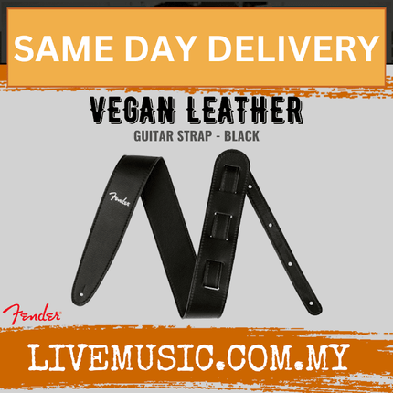 Fender Vegan Leather Guitar Strap, Black