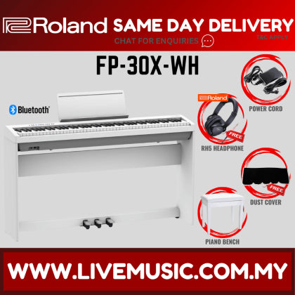 Roland FP-30X 88-key Digital Piano w/ Headphone and Adapter - White ( FP30X / FP-30 / FP30 / ES120 / ES-120)