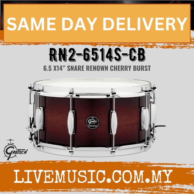 Gretsch RN2-6514S-CB Renown 6.5x14inch Snare Drum, Cherry Burst
