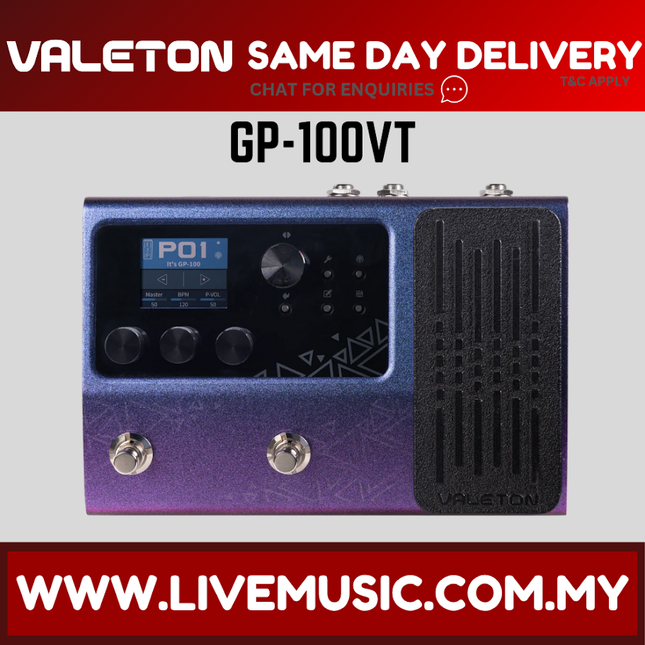 Valeton GP-100VT Multi-Effects Processor With LPC-S Multi-Effect Pedal Case ( GP100VT / GP 100VT GP100 )
