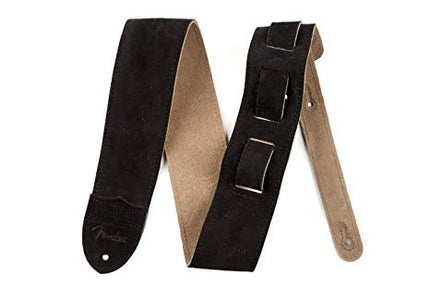 Fender 2 1/2 inch Strap Suede Electric Guitar Strap - Black