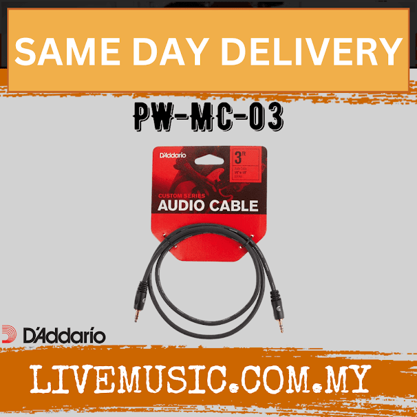 D'Addario PW-MC-03 Planet Waves Custom Series Audio Cable - 3 feet (PWMC03)