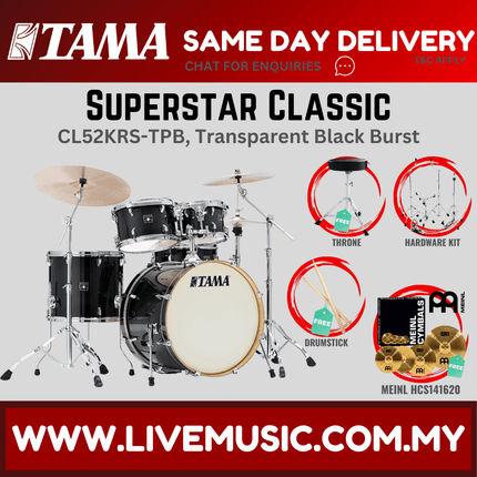 Tama Superstar Classic CL52KRS 5-Piece With Meinl HCS141620 Cymbal Set - ( CL-52KRS )