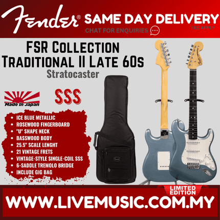 Fender FSR Collection Traditional Late 60s Stratocaster Electric Guitar, RW FB