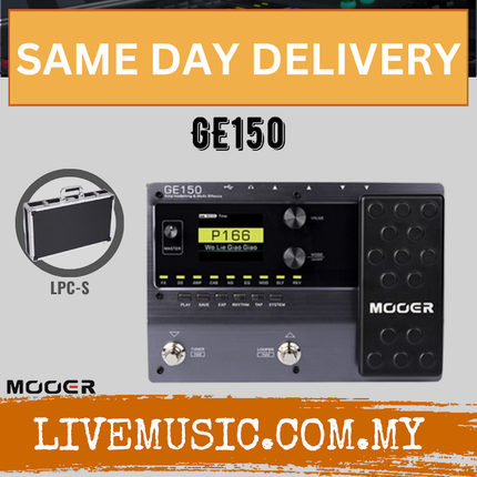 Mooer GE150 Amp Modelling & Multi Effects Pedal With LPC-S Hard Case ( GE-150 / GE 150 / LPC-S )