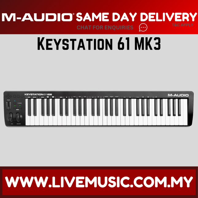 M-Audio Keystation 61 Mk3 - 61 Key USB MIDI Controller (Keystation-61/Keystation61)