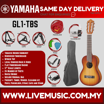 Yamaha GL1 Nylon Guitalele with Gig Bag - Tobacco Brown Sunburst (GL-1/GL 1)