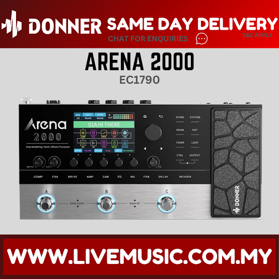 Donner Arena 2000 Multi-Effect Guitar Pedal AMP Modeling Multiple Effects Processor