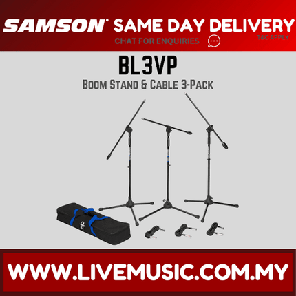 Samson BL3VP Ultra-Light Boom Stand 3-Pack (BL3 VP BL3-VP)