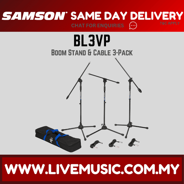 Samson BL3VP Ultra-Light Boom Stand 3-Pack (BL3 VP BL3-VP)