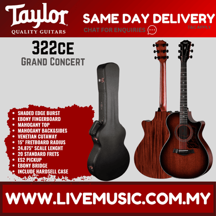 Taylor 322ce Grand Concert Acoustic Guitar w/Case