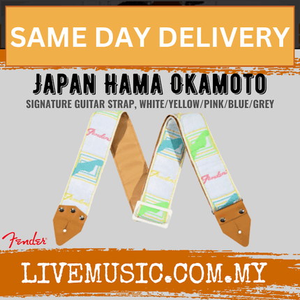 Fender Japan Hama Okamoto Signature Guitar Strap, White/Yellow/Pink/Blue/Grey ( Hama-Okamoto / HamaOkamoto )