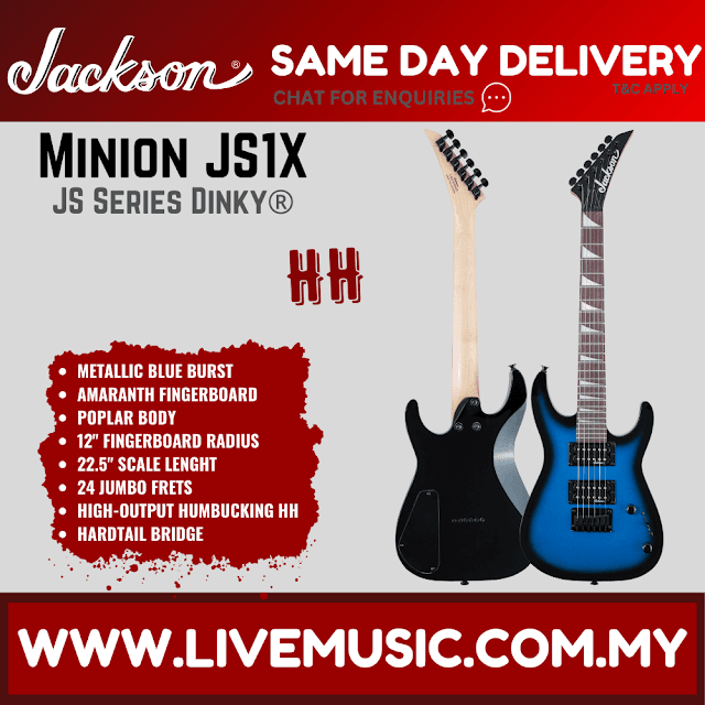 Jackson JS1X JS Series Dinky Minion Electric Guitar, Amaranth Fretboard - Metal Blue Burst (JS1x/JS 1X)