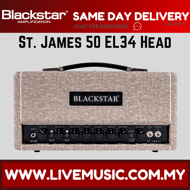 Blackstar St. James 50-watt Tube Head with EL34H Tubes - Fawn