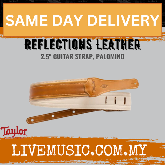 Taylor Reflections 2.5 Leather Guitar Strap, Palomino