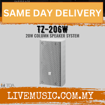 TOA Column Speaker TZ-206W 20W Column Speaker System - White ( TZ206 / TZ 206 )
