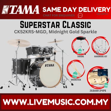 Tama Superstar Classic CK52KRS 5-Piece Drum Set With Zildjian ZP4PK Cymbal Set - ( CK-52KRS )