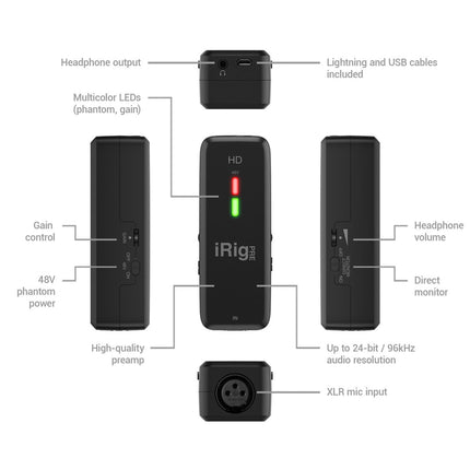 IK Multimedia iRig Pre HD - Digital Microphone Pre-amp and Interface