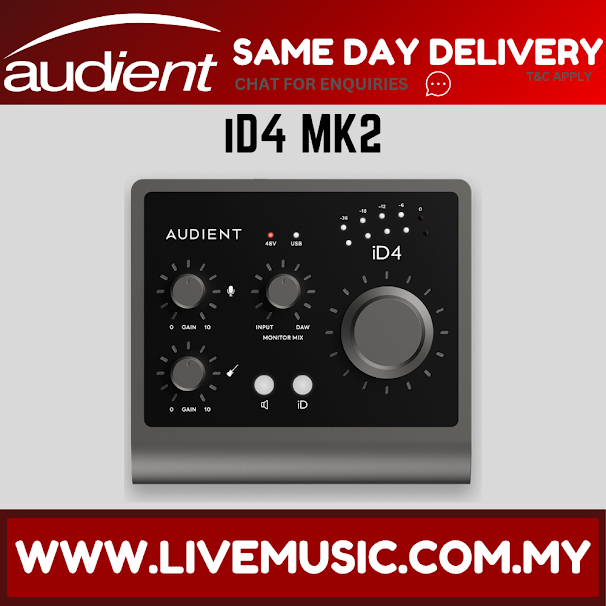 Audient iD4 MK2 High Performance USB Audio Interface (iD-4/iD4-MK2)