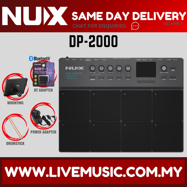 Nux DP-2000 Powerful Integrated Percussion Pad w/DPS-1 Stand ( DPS1 / DP 2000 / DP2000 )
