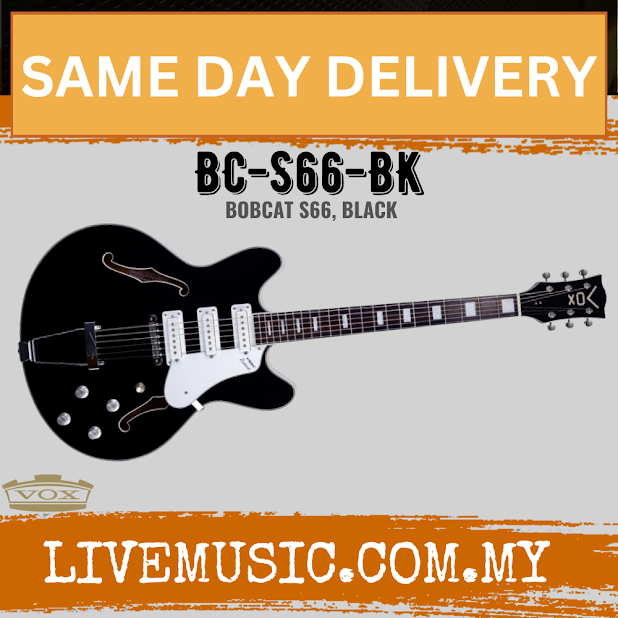 Vox Bobcat S66 Semi-Hollow Electric Guitar - Black