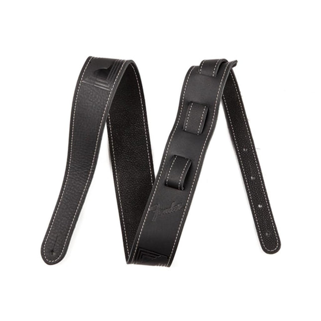 Fender Monogrammed Leather Guitar Strap - Black