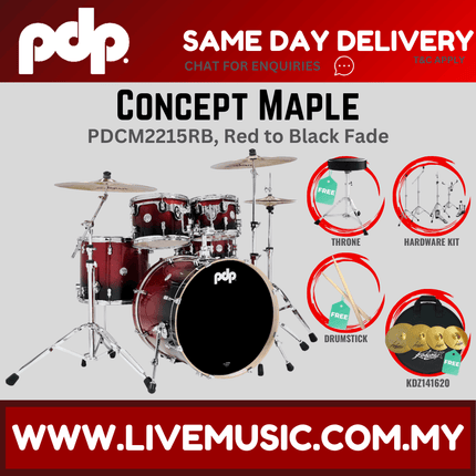 PDP by DW CM5 Concept Maple Shell Pack - 5-piece With KDZ141620 Cymbal Set ( PDCM2215 )