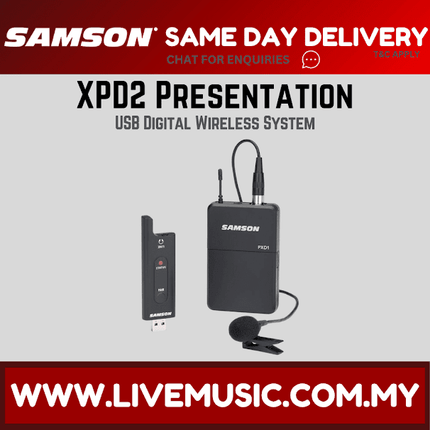 Samson Stage XPD2 Lavalier Presentation Digital Wireless System With USB Receiver (XPD 2/XPD-2)