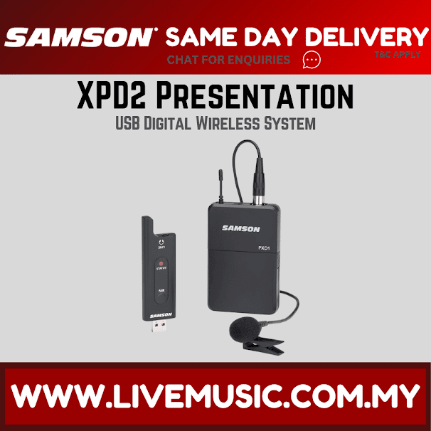 Samson Stage XPD2 Lavalier Presentation Digital Wireless System With USB Receiver (XPD 2/XPD-2)