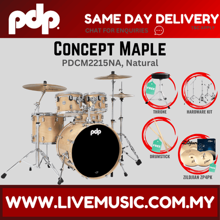 PDP by DW CM5 Concept Maple Shell Pack - 5-piece With ZP4PK Cymbals ( PDCM2215 )