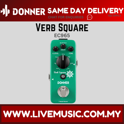 Donner Verb Square Reverb Pedal Time Effect with 7 Reverb Modes