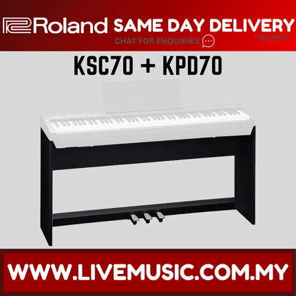 Roland KPD-70 + KSC-70 Original Stand Design for FP-30x Digital Piano - Black (KPD70/KSC70/FP30x)