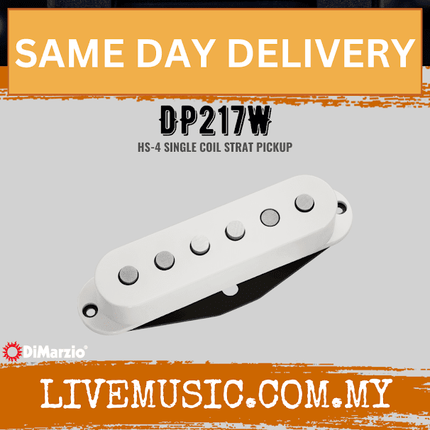 DiMarzio DP217W HS-4 Single-coil Pickup - White (DP217-W/DP217 W)