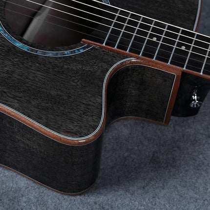 SQOE S360-FG 41 inch Solid Top Acoustic-Electric Guitar with Fishman Pickup - Mahogany (S360/S360FG)