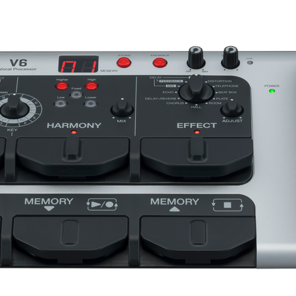 Zoom V6 Vocal Effect Processor Pedal With Shotgun Microphone And Voice Harmony (V 6/V-6)