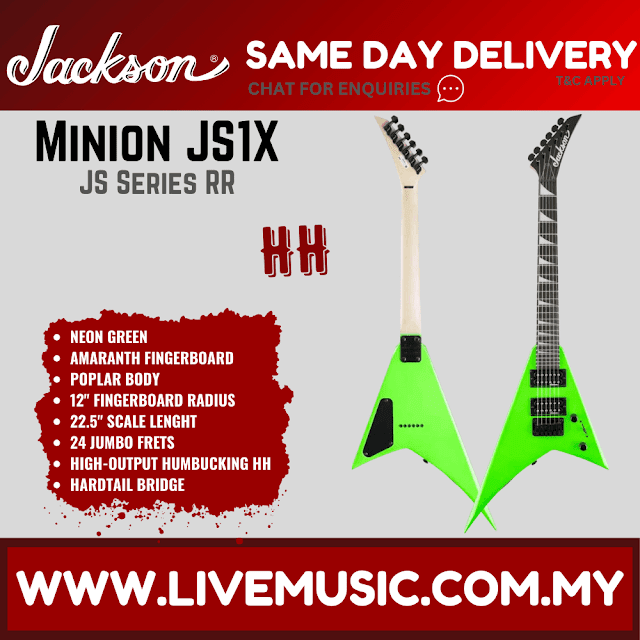 Jackson JS1X - JS Series RR Minion Electric Guitar - Neon Green (JS1X/JS 1X)