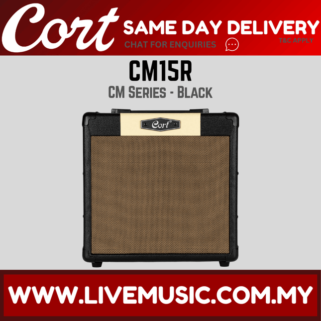 Cort CM15R-BK 15-Watt Electric Guitar Amplifier - Black ( CM15R / CM15RBK)
