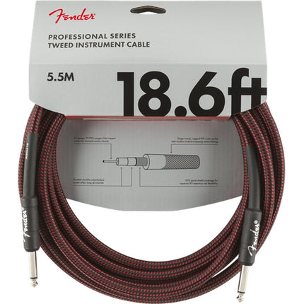Fender Professional Series Instrument Cable, 18.6ft - Red Tweed