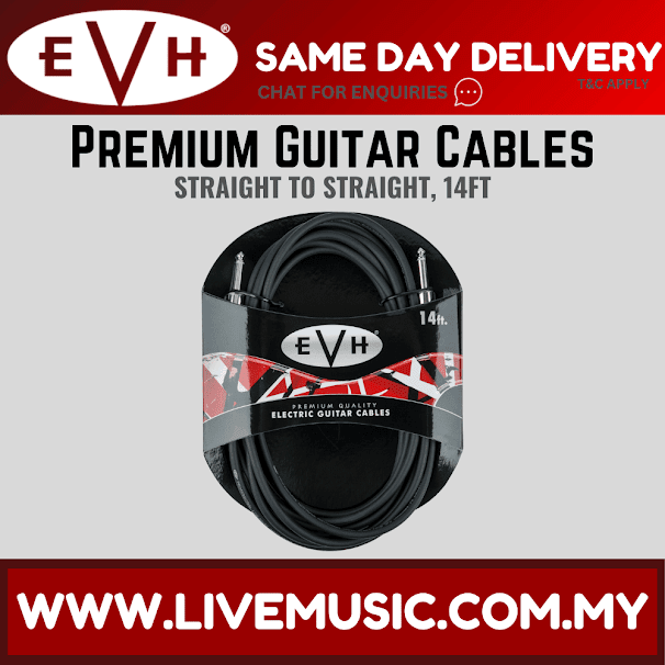 EVH Premium Guitar Cable, Straight to Straight, 14ft