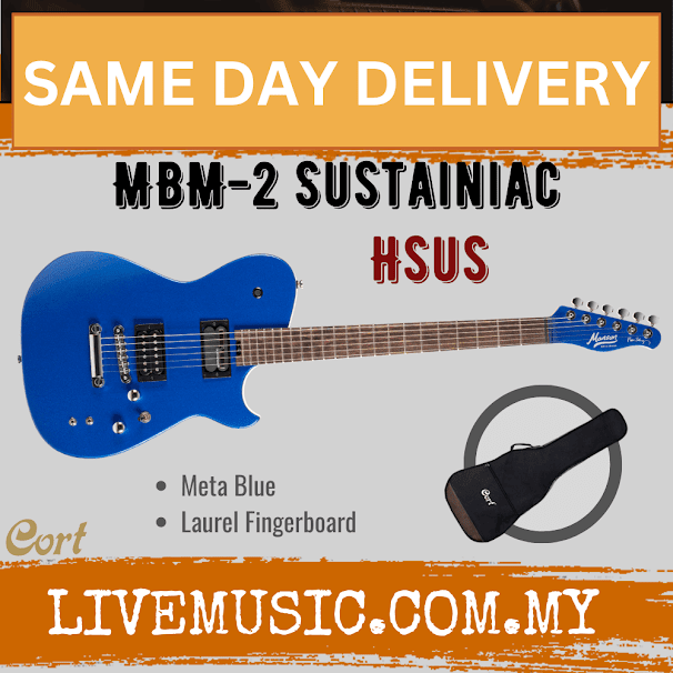 Cort MBM-2H Sustainiac Electric Guitar W/Bag - Meta Blue ( MBM 2H / MBM2H )