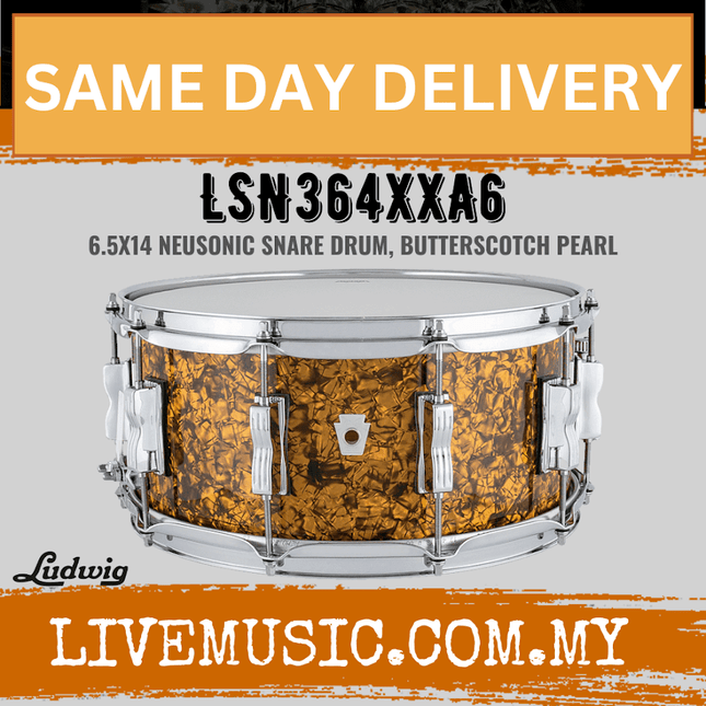 Ludwig LSN364XXA6 6.5x14inch Neusonic Snare Drum, Butterscotch Pearl
