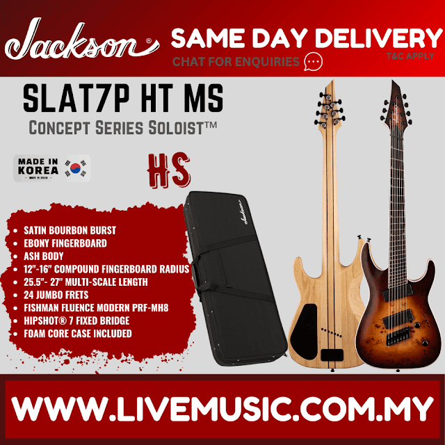 Jackson Concept Series SLAT MS7 Electric Guitar, 2-tone Bourbon Burst