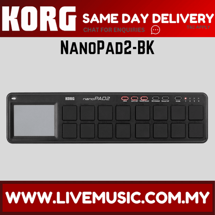 Korg nanoPAD2 Midi USB Controller, Black (Nano Pad 2/NanoPad 2/NanoPAD-2)