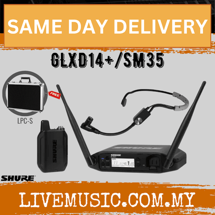 Shure GLXD14+/SM35 Digital Wireless Headset System with SM35 Microphone With Case ( GLXD14+ / SM35 )